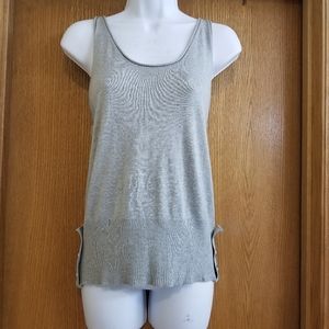 Monarchy Gray Silk Wool Button Tank Top S